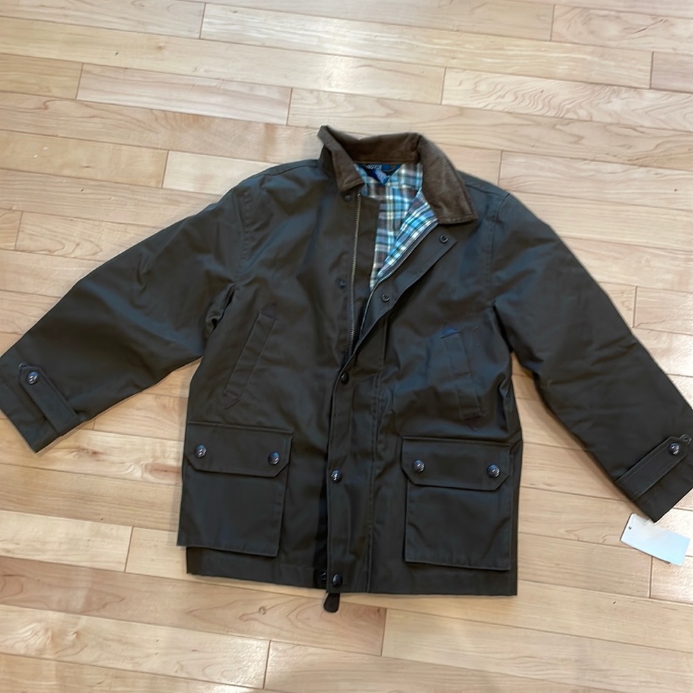 Polo boys oilcloth chore jacket size 7 NWT